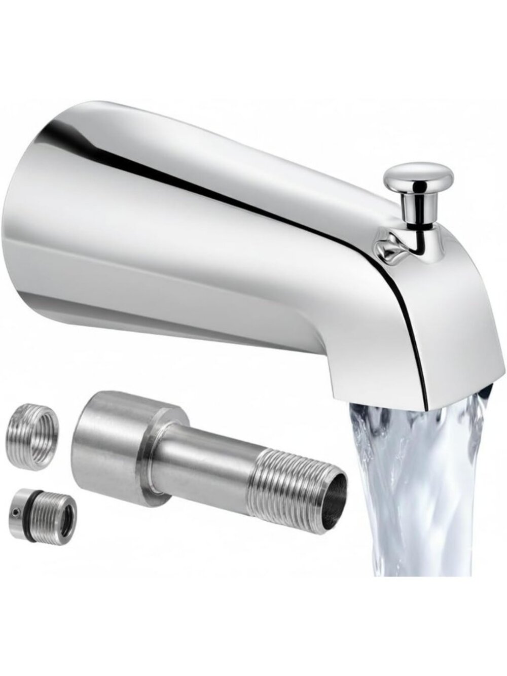 KES All Metal (Inside & Out) Tub Spout with Diverter, 5-3/8" Bathtub Spout